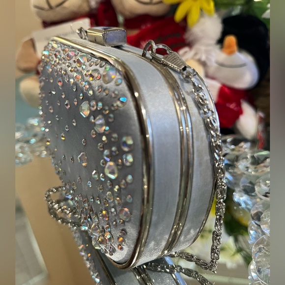 None Handbags - Clutch silver with Rhinestones NWOT